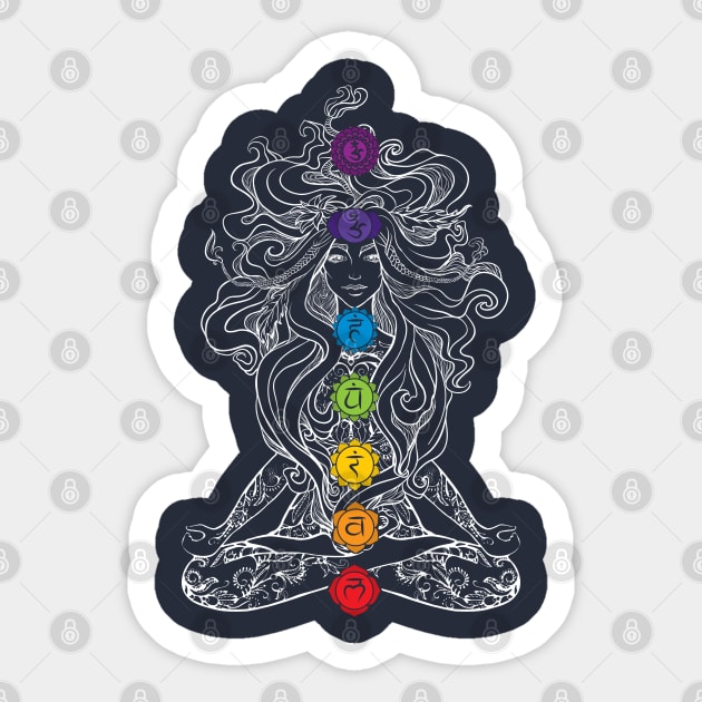 Divine Feminine Chakra Goddess Sticker by Nirvanax Studio